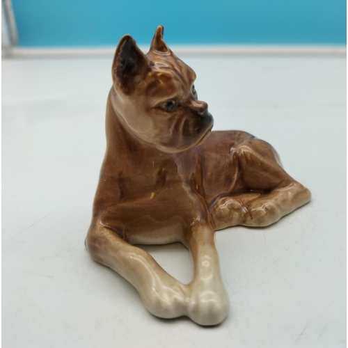 348 - Goebel Figure of a Boxer Dog. 5cm High x 9cm long.