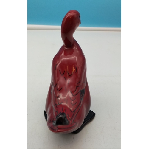 566 - Royal Doulton Flambe Figure of a Duck. 15cm Tall. Light Scratch to Body.