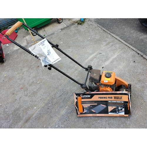 252 - Evolution Compaction Plate Petrol Walker with Paving Pad.