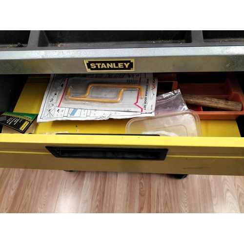 257 - Plastic Stanley Tool Cabinet with 2 Doors and Drawer. 89cm High, 98cm x 40cm.