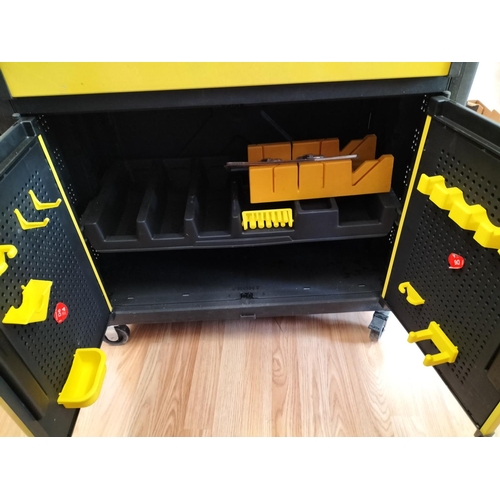 257 - Plastic Stanley Tool Cabinet with 2 Doors and Drawer. 89cm High, 98cm x 40cm.