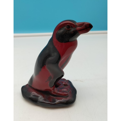 286 - Royal Doulton Flambe 14cm Figure of a Penguin. Marked to Base.