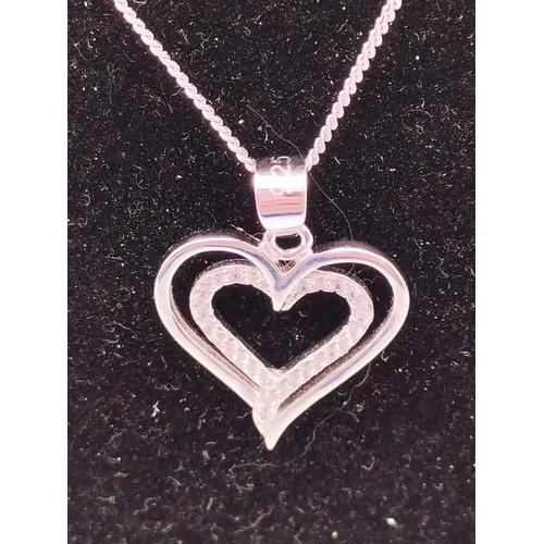 291 - Sterling Silver 925 Heart Pendant and Chain.