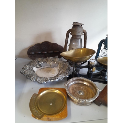 360 - Collection of Mixed Items to include Vintage 1940's Wall Mirror, Pipe Rack, 'Change' Dish, Salters K... 