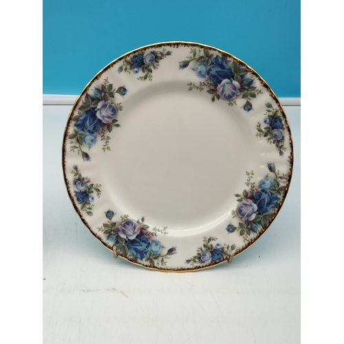 363 - Royal Albert 'Moonlight Rose' 20.5 cm Dessert Plates (6) plus 15.5cm Side Plates (6). First Quality.