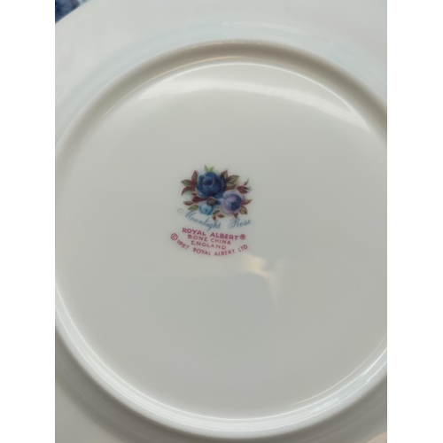 363 - Royal Albert 'Moonlight Rose' 20.5 cm Dessert Plates (6) plus 15.5cm Side Plates (6). First Quality.