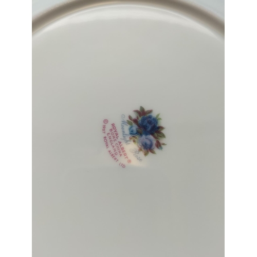 363 - Royal Albert 'Moonlight Rose' 20.5 cm Dessert Plates (6) plus 15.5cm Side Plates (6). First Quality.