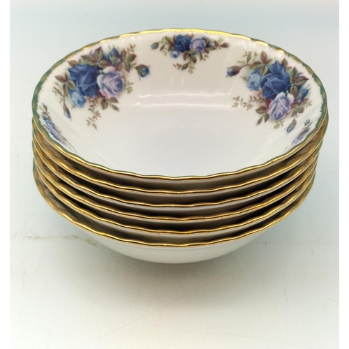 365 - Royal Albert 'Moonlight Rose' 15.5cm Cereal/Dessert Bowls (6). Seconds Quality 1 A/F, Rectangular Mi... 