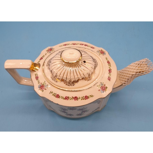 413 - Sadler Teapot. 14cm High, 25cm x 14cm.