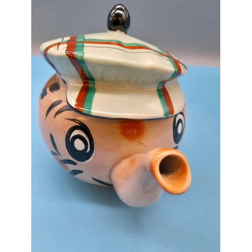 450 - Wade c1950's Novelty Andy Capp Golfer Hand Painted Teapot. 17cm High 22cm Long.