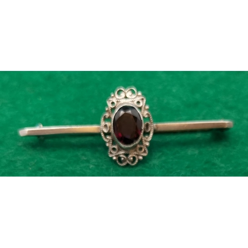 476 - c1900's Silver and Amethyst Tie Pin