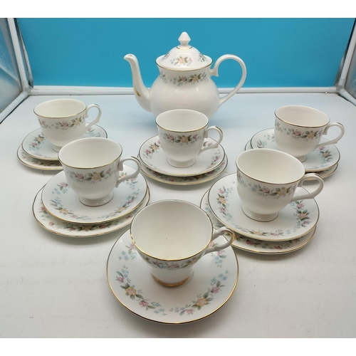 495 - Mayfair China 18 Piece Part Coffee Set with Floral Decoration.