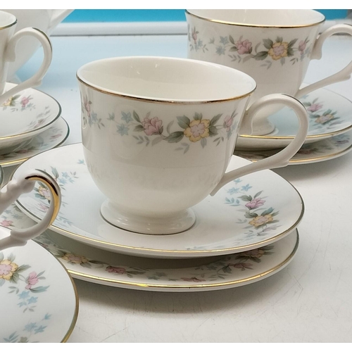 495 - Mayfair China 18 Piece Part Coffee Set with Floral Decoration.