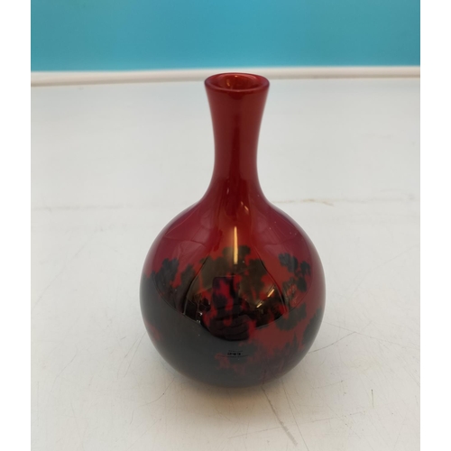 543 - Royal Doulton Flambe Woodcut 11cm Bud Vase.