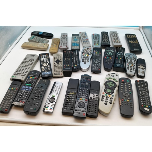 738 - Box of Assorted Remote Controls to include Sony, Samsung, LG, Yamaha, Panasonic, etc (32+)