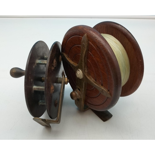 332 - Vintage Fly Fishing Reels (2) - 1 being Wood and Brass and the Other Bakelite and Metal/Brass. Large... 