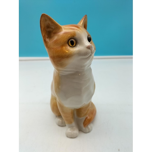 488 - Cats & Co Pottery Model of a Ginger Cat. 20cm Tall.