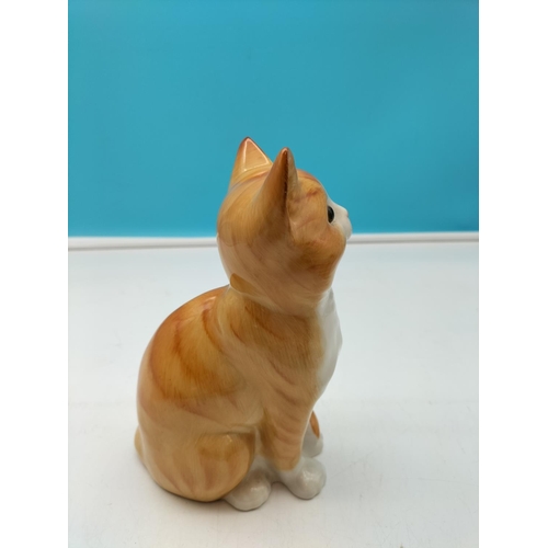 488 - Cats & Co Pottery Model of a Ginger Cat. 20cm Tall.