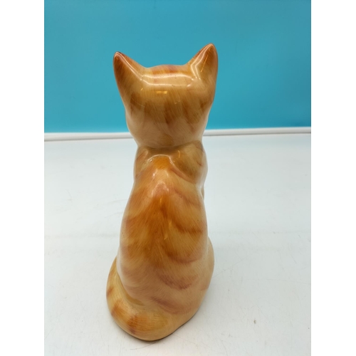 488 - Cats & Co Pottery Model of a Ginger Cat. 20cm Tall.