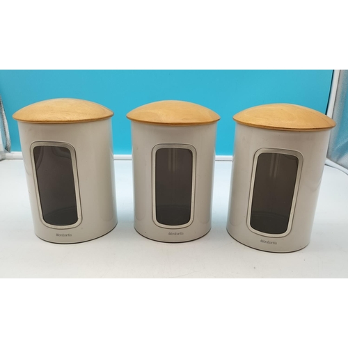 512 - Set of 3 Brabintia 17cm Storage Jars.