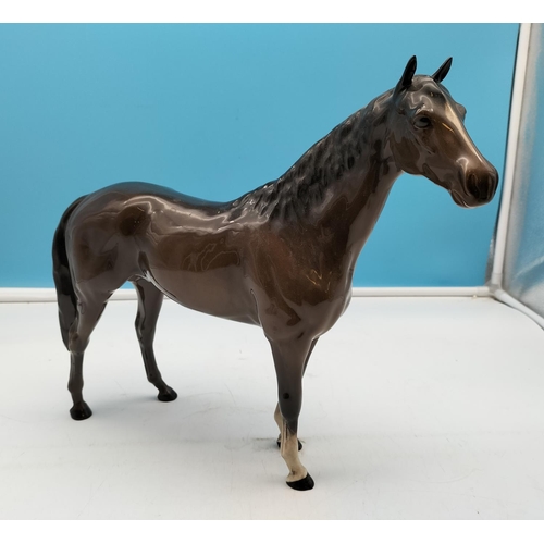 516 - Large Beswick Horse. 30cm High, 35cm Long. A/F One Leg Re-Glued.