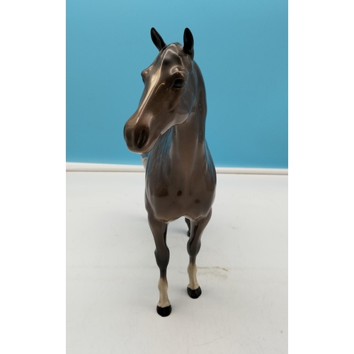 516 - Large Beswick Horse. 30cm High, 35cm Long. A/F One Leg Re-Glued.