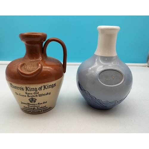 524 - Empty Stone Ware Whisky Flagons (2) to include a 'Munro's King of Kings Rare Old De-Luxe Scotch Whis... 