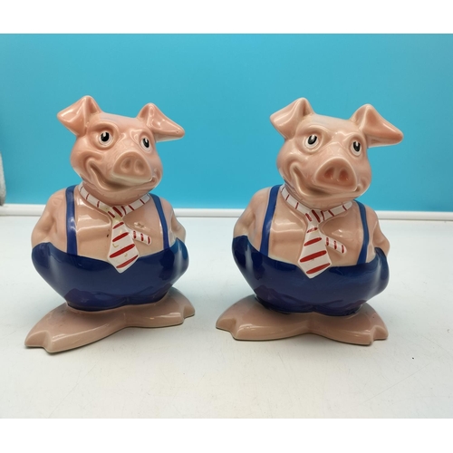 525 - Wade 'Maxwell' Piggy Money Boxes with Stoppers (2). 17cm Tall.