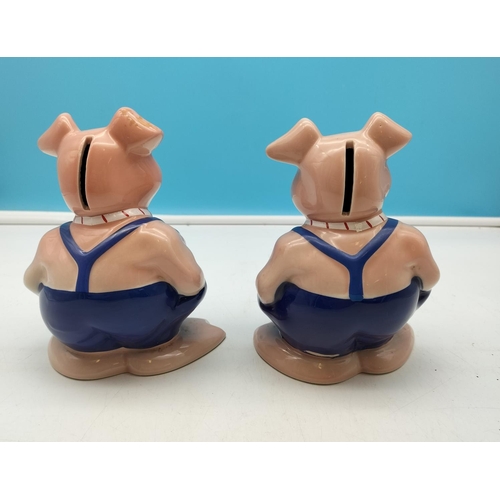 525 - Wade 'Maxwell' Piggy Money Boxes with Stoppers (2). 17cm Tall.