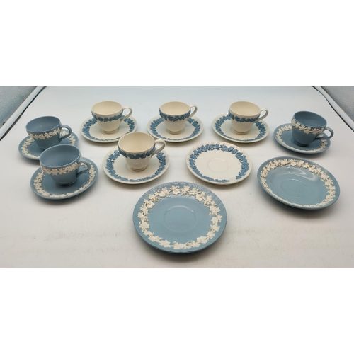 586 - Collection of Wedgwood Embossed Queens Ware (17) to include Cups and Saucers. 1 Cup A/F.