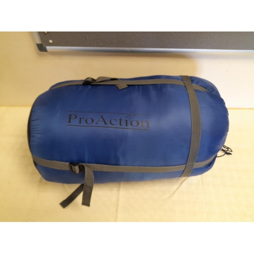 444 - Double Air Bed, Pillows (2), Proaction Sleeping Bag, Coleman Ground Sheet plus Quantity of Tent Pegs... 