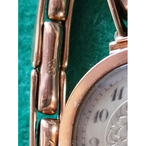 506 - Swiss Made Movement Watch with 9ct Gold 375 Case and Strap. Requires Service. Overall Weight 18 Gram... 