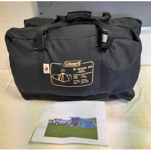 739 - Coleman Bi-Space 400 Tent (4 Person). Inner Size 220cm x 230cm x 240cm. Height 175cm. Weight 12.4kg.