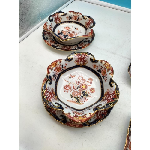 919 - Collection of c 1850 Ashworth Brothers of Hanley Chinoiserie Decorated China. Plate diameter 23cm.