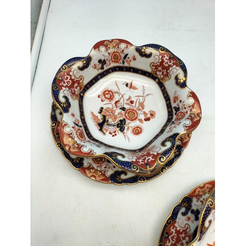 919 - Collection of c 1850 Ashworth Brothers of Hanley Chinoiserie Decorated China. Plate diameter 23cm.