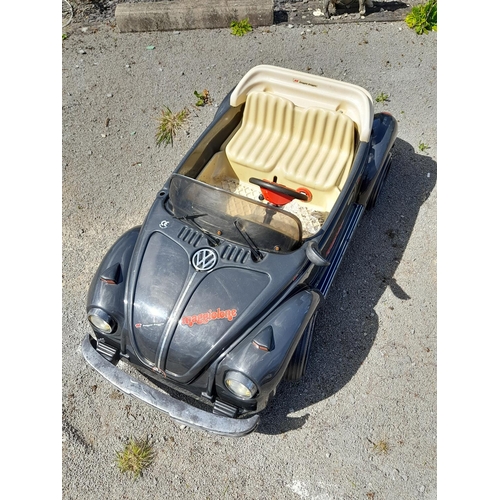 924 - Maggiolone Black VW Toy Car (53cm high, 145cm x 73cm) A/F Untested plus Royce Union 6 Gear Child's B... 