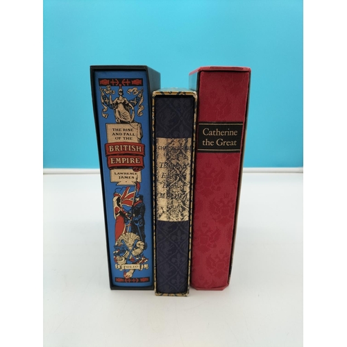 107 - 3 x Folio Society Books in Hard Cases - 'Catherine the Great', 'The Rise And Fall of the House of Me... 