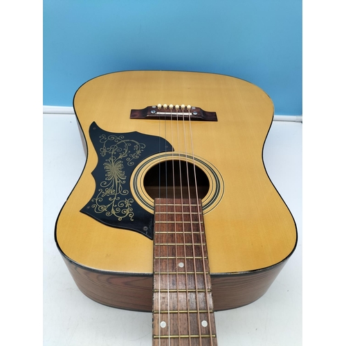 109 - 1970's Kay Model K240 Acoustic Guitar in Original Gig Bag. Collection Only.