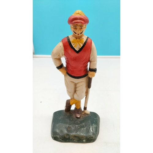 110 - Cast Iron 'Golfer' Doorstop. 25cm Tall.