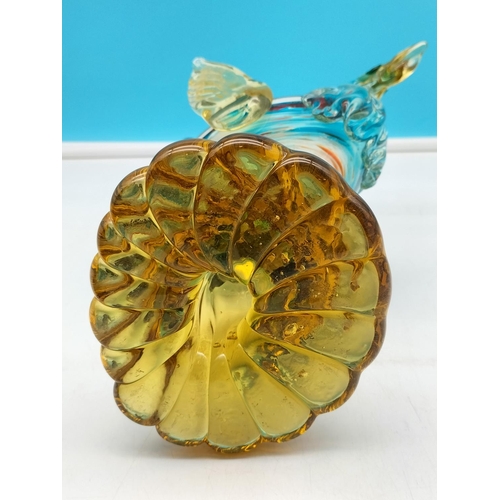 239 - Large Heavy Art Glass Cockerel Figure, possibly Murano. 39cm High x 23cm.
