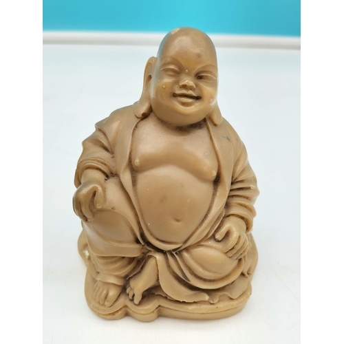 53 - Buddha Figures (2) plus 13cm Chinese Warrior Figure.