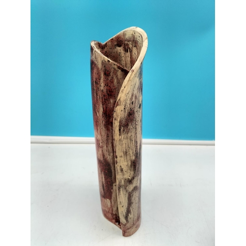 55 - Studio Art Pottery Bowl and 30cm Vase.