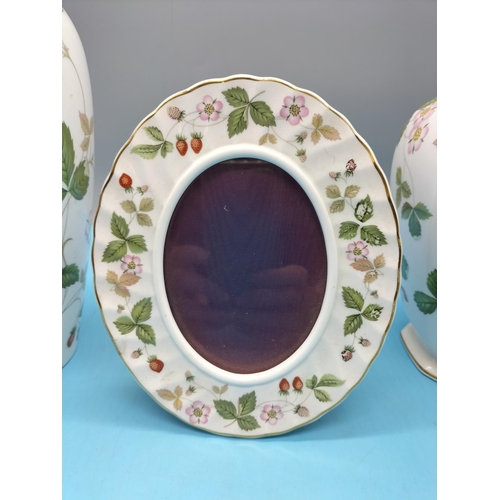 233 - Collection of Wedgwood 'Wild Strawberry' Items (6) to include Vase, Picture Frame, etc. Nip to Base ... 