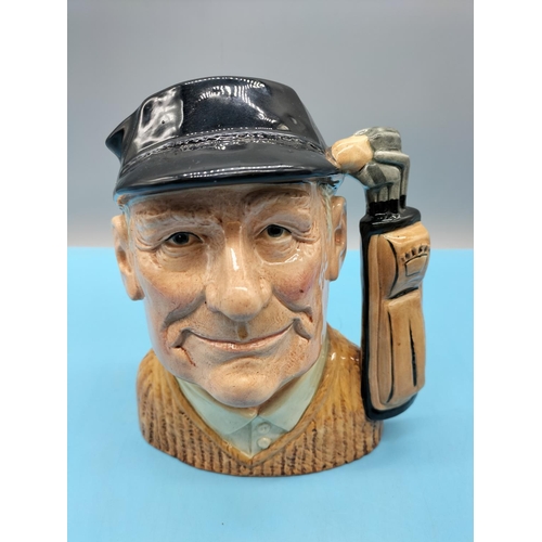 482 - Royal Doulton Large 20cm 'The Golfer' D6623 Character Jug (2nds), Beswick Figure of a Stag (Antler A... 