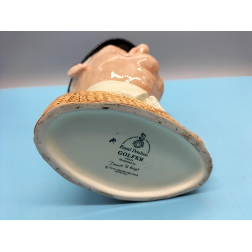 482 - Royal Doulton Large 20cm 'The Golfer' D6623 Character Jug (2nds), Beswick Figure of a Stag (Antler A... 