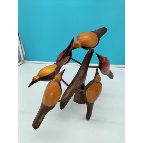 486 - Box of Mixed Items to include Temple Jar, Wooden Bird Figures, Large Shell, etc.