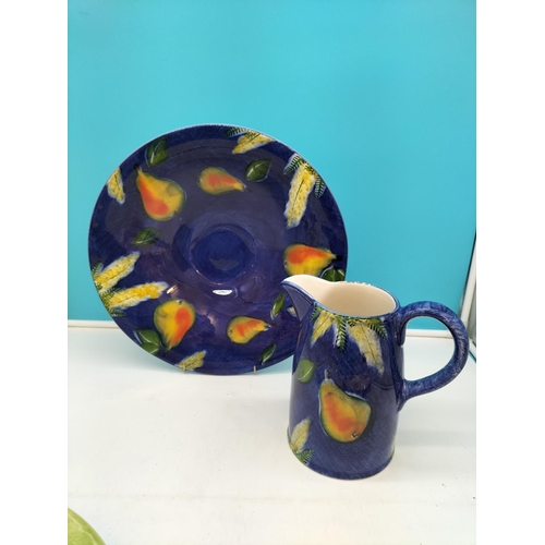 490 - Marks & Spencer Home Large 38cm Bowl & Jug in 'Pears' Pattern, Another Large M & S Bowl depicting Ve... 