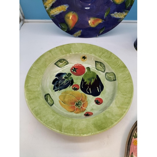 490 - Marks & Spencer Home Large 38cm Bowl & Jug in 'Pears' Pattern, Another Large M & S Bowl depicting Ve... 