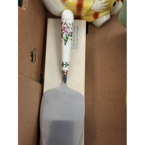 491 - Box of Mixed Pottery to include Cups, Saucers, Vase, Teapot, etc.