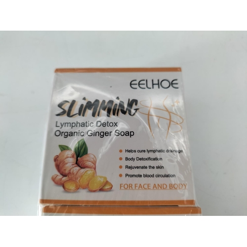 504 - 7 Packs of 2 Slimming Lymphatic Detox Organic Ginger Soaps.